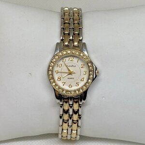 Peck & peck women’s watch silver gold tone quartz analog 24mm up to 7.5” running